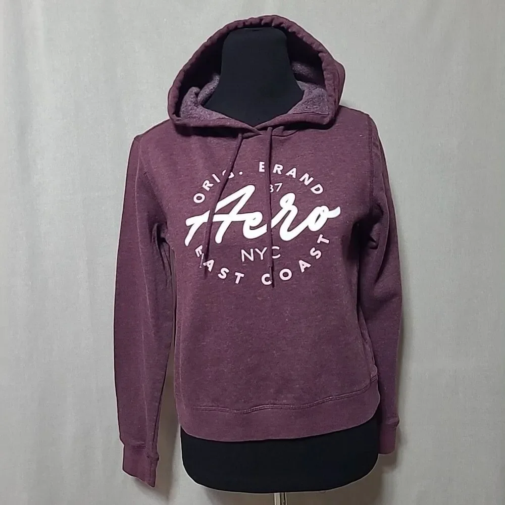 Aeropostale Hoodie Womens Size Small Cotton Blend New York Purple